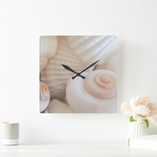 シーシェルズサマービーチエキゾチック熱帯時計 スクエア壁時計 (ホーム)