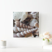 シーシェルズサマービーチエキゾチック熱帯時計 スクエア壁時計 (ホーム)