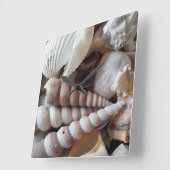 シーシェルズサマービーチエキゾチック熱帯時計 スクエア壁時計 (傾斜)