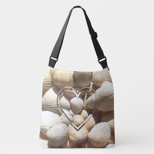 シーシェルズサマービーチライフシーシェルハート クロスボディバッグ (正面)