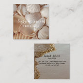 シーシェルズシービーチベージュ自然 スクエア名刺 (正面/裏面)