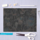 シーシェルズダークティール（緑がかった色）ブラック海ビーチアート 薄葉紙 (クラフト)