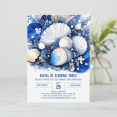 シーシェルズバイザシーショアボーイ誕生日招待状 招待状 (スタンド正面)