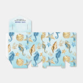 シーシェルズパターンビーチブライダルシャワー フェイバーボックス (折り畳みなし)