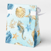 シーシェルズパターンビーチブライダルシャワー フェイバーボックス (裏面サイド)