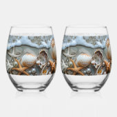 シーシェルズパールシーフォームヒトデ ステムなしワイングラス (裏面)