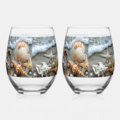 シーシェルズパールシーフォームヒトデ ステムなしワイングラス (左)