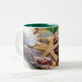 シーシェルズヒトデ&ビーチグラスマグカップ ツートーンマグカップ (正面左)