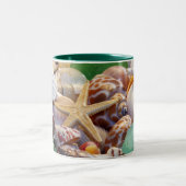 シーシェルズヒトデ&ビーチグラスマグカップ ツートーンマグカップ (中央)