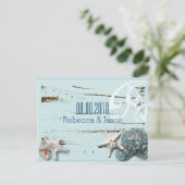 シーシェルズビーチウェディング・セーブ・ザ・デート 案内ポストカード (スタンド正面)