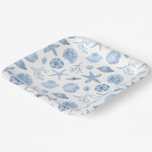 シーシェルズブルーウォーターカラーシーショア ペーパープレート (傾斜あり)