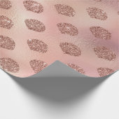 シーシェルズマーメイドバラ金ゴールドピンクプリンセスグリッター ラッピングペーパー (角)