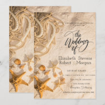 シーシェルズロープサンド結婚式招待状