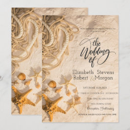 シーシェルズロープサンド結婚式招待状 招待状