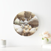シーシェルズ写真ビーチライフシーシェルズハート ラージ壁時計 (ホーム)