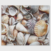 シーシェルズ海ビーチビューティフルデコパージュ ラッピングペーパー (フラット)