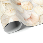 シーシェルズ クリーム サンド アイボリー ビーチ ウェディング ラッピングペーパー (ロールコーナー)