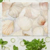 シーシェルズ クリーム サンド アイボリー ビーチ キッチンタオル (折り畳み)