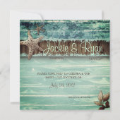 シーシェルズ ビーチ ウェディング グリーン インビテーション (裏面)