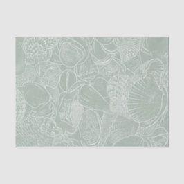 シーシェルセージ緑の沿岸のビーチデクページ 薄葉紙