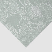 シーシェルセージ緑の沿岸のビーチデクページ 薄葉紙 (詳細)