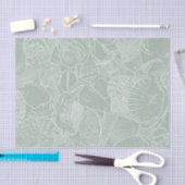 シーシェルセージ緑の沿岸のビーチデクページ 薄葉紙 (クラフト)