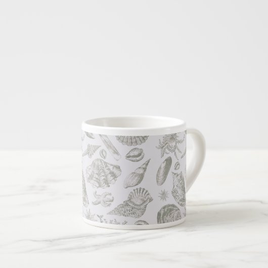 シーシェルソフトアンティークアートビーチシェル エスプレッソカップ (正面右)