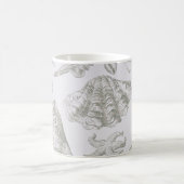 シーシェルソフトアンティークアートビーチシェル コーヒーマグカップ (中央)