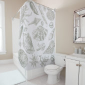 シーシェルソフトアンティークアートビーチシェル シャワーカーテン (インサイチュ)