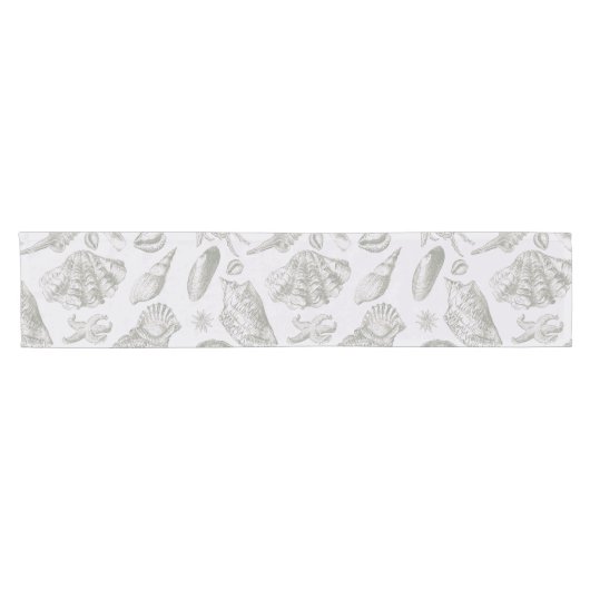 シーシェルソフトアンティークアートビーチシェル ショートテーブルランナー (横)