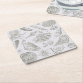 シーシェルソフトアンティークアートビーチシェル スクエアペーパーコースター (アングル)