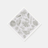 シーシェルソフトアンティークアートビーチシェル スタンダードカクテルナプキン (角)