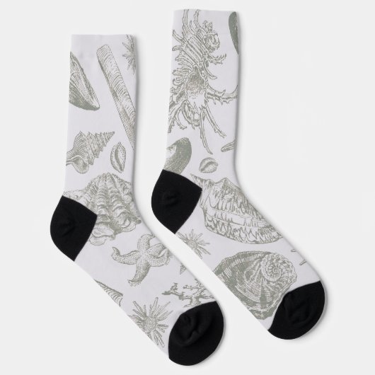 シーシェルソフトアンティークアートビーチシェル ソックス (右)