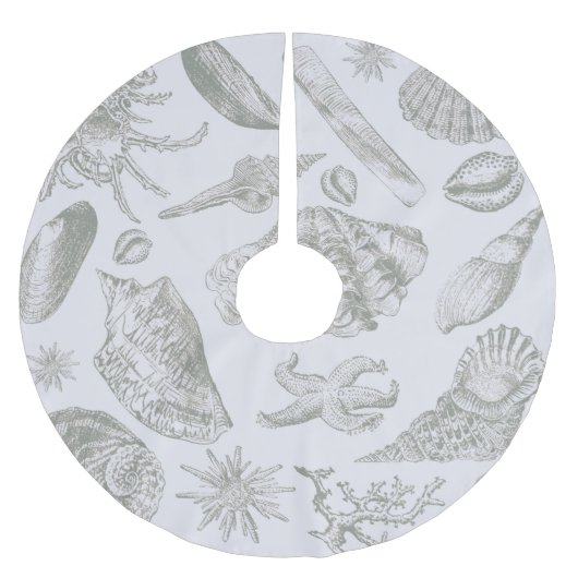 シーシェルソフトアンティークアートビーチシェル ブラッシュドポリエステルツリースカート (正面)