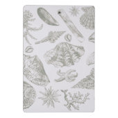 シーシェルソフトアンティークアートビーチシェル ミニクリップボード (裏面)