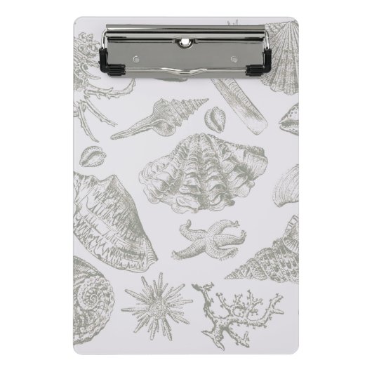 シーシェルソフトアンティークアートビーチシェル ミニクリップボード (正面)