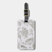 シーシェルソフトアンティークアートビーチシェル ラゲッジタグ (正面縦)