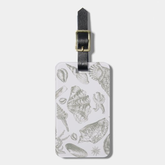 シーシェルソフトアンティークアートビーチシェル ラゲッジタグ (正面縦)