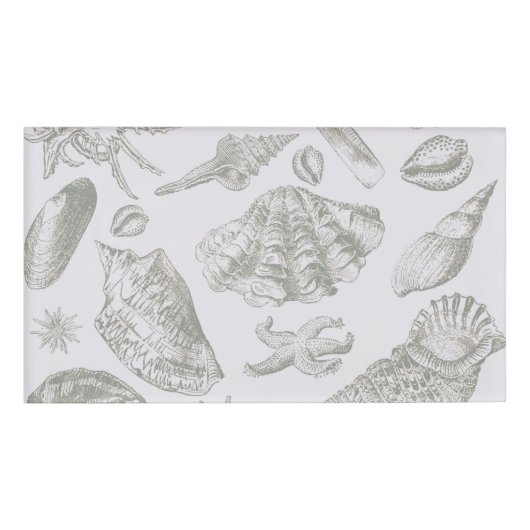 シーシェルソフトアンティークアートビーチシェル 名札 (正面)