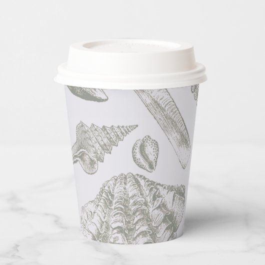 シーシェルソフトアンティークアートビーチシェル 紙コップ (左)