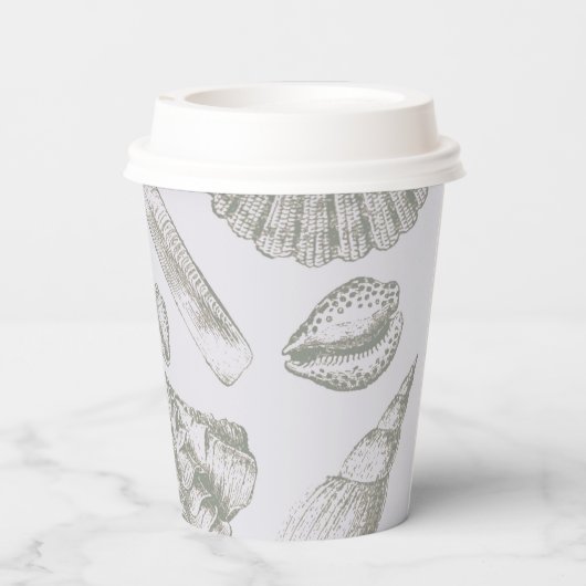 シーシェルソフトアンティークアートビーチシェル 紙コップ (裏面)