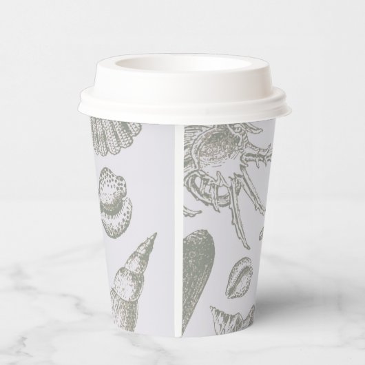 シーシェルソフトアンティークアートビーチシェル 紙コップ (右)
