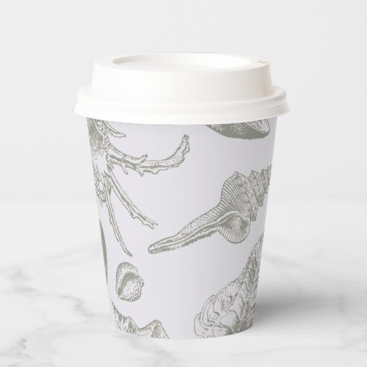 シーシェルソフトアンティークアートビーチシェル 紙コップ (正面)