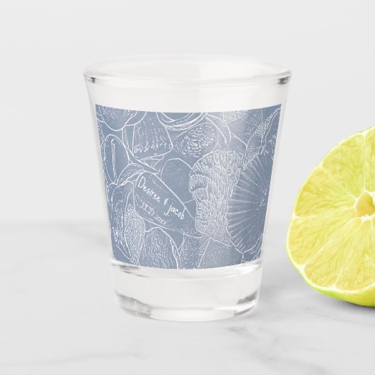 シーシェルダスティブルーコーストビーチ ショットグラス (正面)