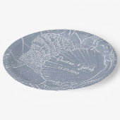 シーシェルダスティブルーコーストビーチ ペーパープレート (アングル)