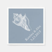 シーシェルダスティーブルービーチ結婚式ナプキンス スタンダードカクテルナプキン (正面)