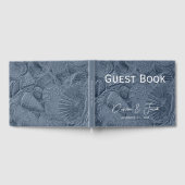シーシェルダークダスティブルーコーストモダンビーチ ゲストブック (全面)