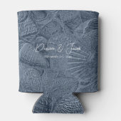 シーシェルダークダスティブルーコーストモダンビーチ 缶クーラー (裏面)