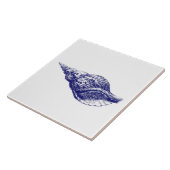 シーシェルチャロニアトリトニスブルー&ホワイト タイル (側面)