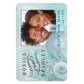 シーシェルドリームスビーチ写真デイトアクアを保存 マグネット (縦)